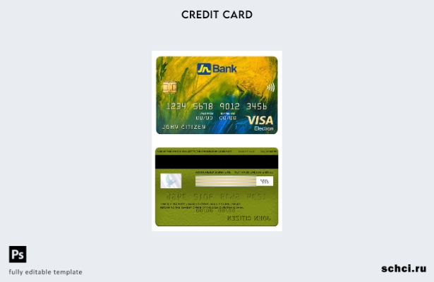 цифровая загрузка шаблона электронной карты Visa Национального банка Ямайки